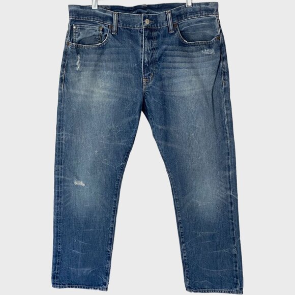 Ralph Lauren Denim & Supply Jeans Medium Wash Mens 36X30 Straight-Leg Distressed - Picture 1 of 9